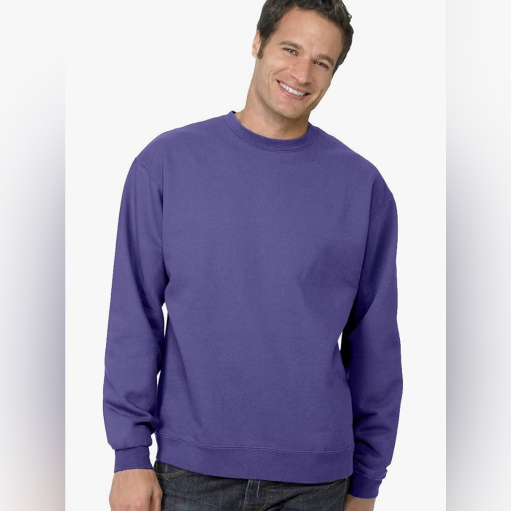 Hanes Men’s Purple Crewneck Sweatshirt 2XL